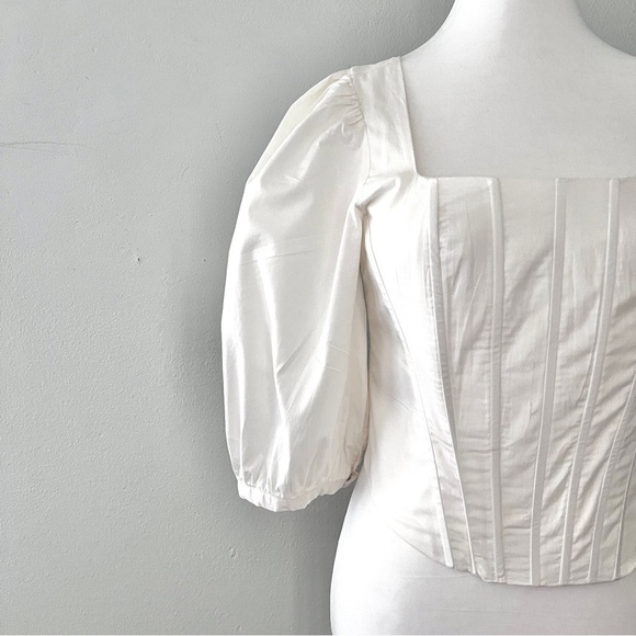 Jason Wu Black Corset Puff Sleeve Renaissance Blouse Size M - Picture 6 of 11